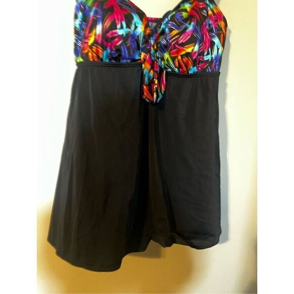 Longitude Women’s Size 18 The Front Swim Dress Sparkler Tummy Control One Piece - Picture 5 of 9